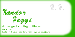 nandor hegyi business card