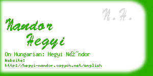 nandor hegyi business card